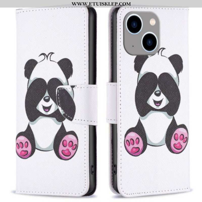 Etui Folio do iPhone 14 Plus Zabawa Pandami